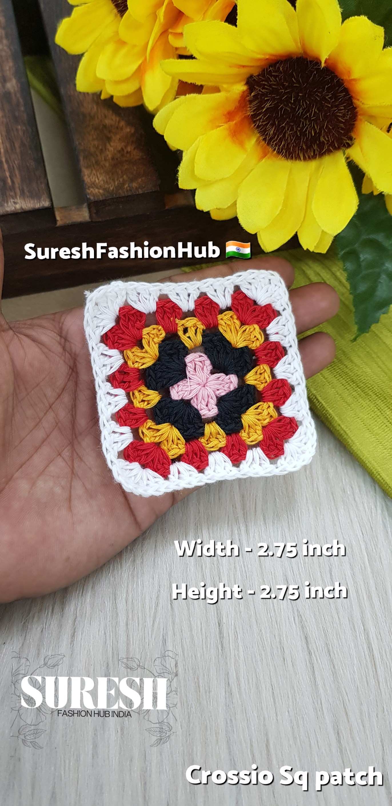 Cr-1 Handmade Crosio Square Patch (White)