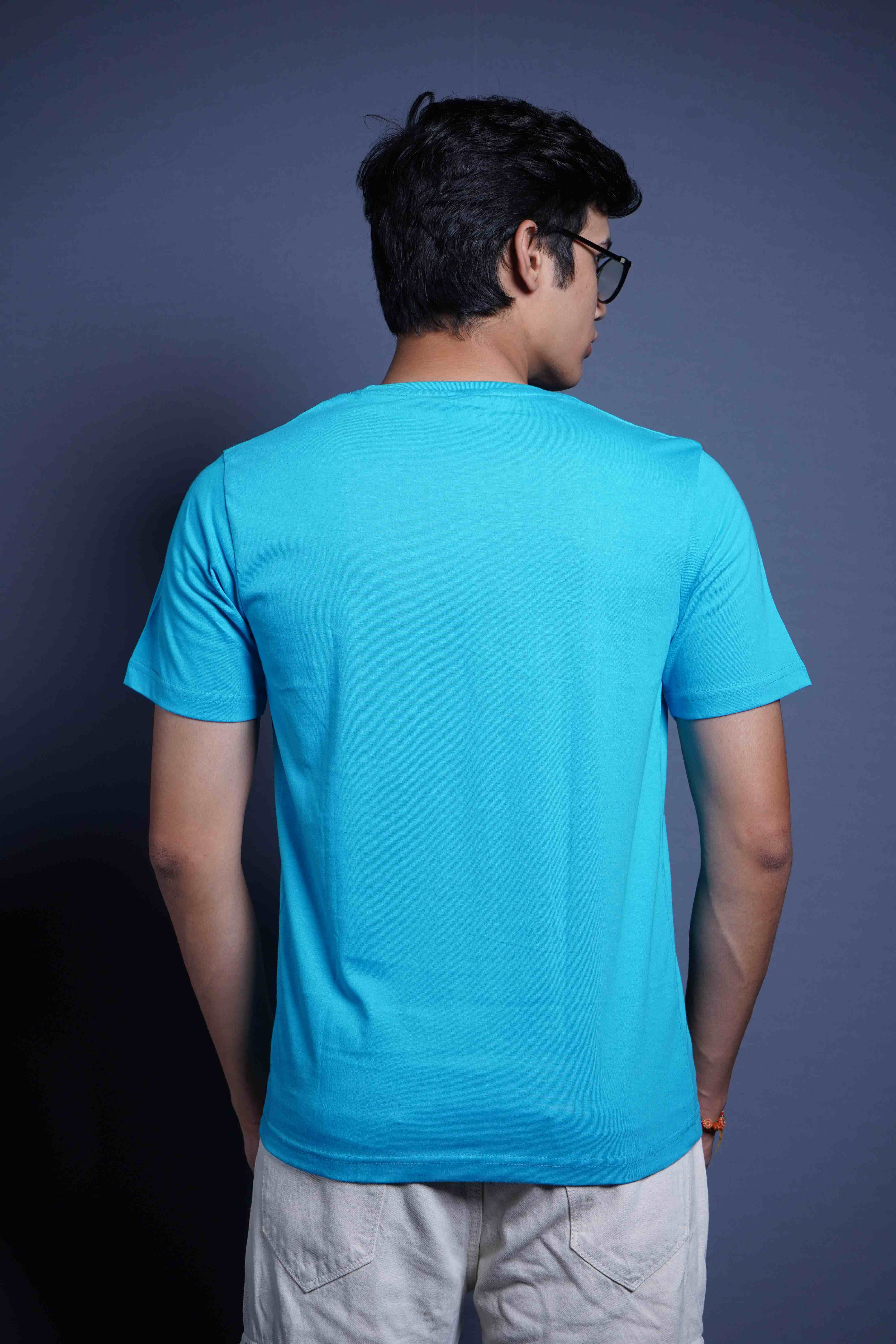 One Denim Soft Green Round Neck Cotton T-Shirt