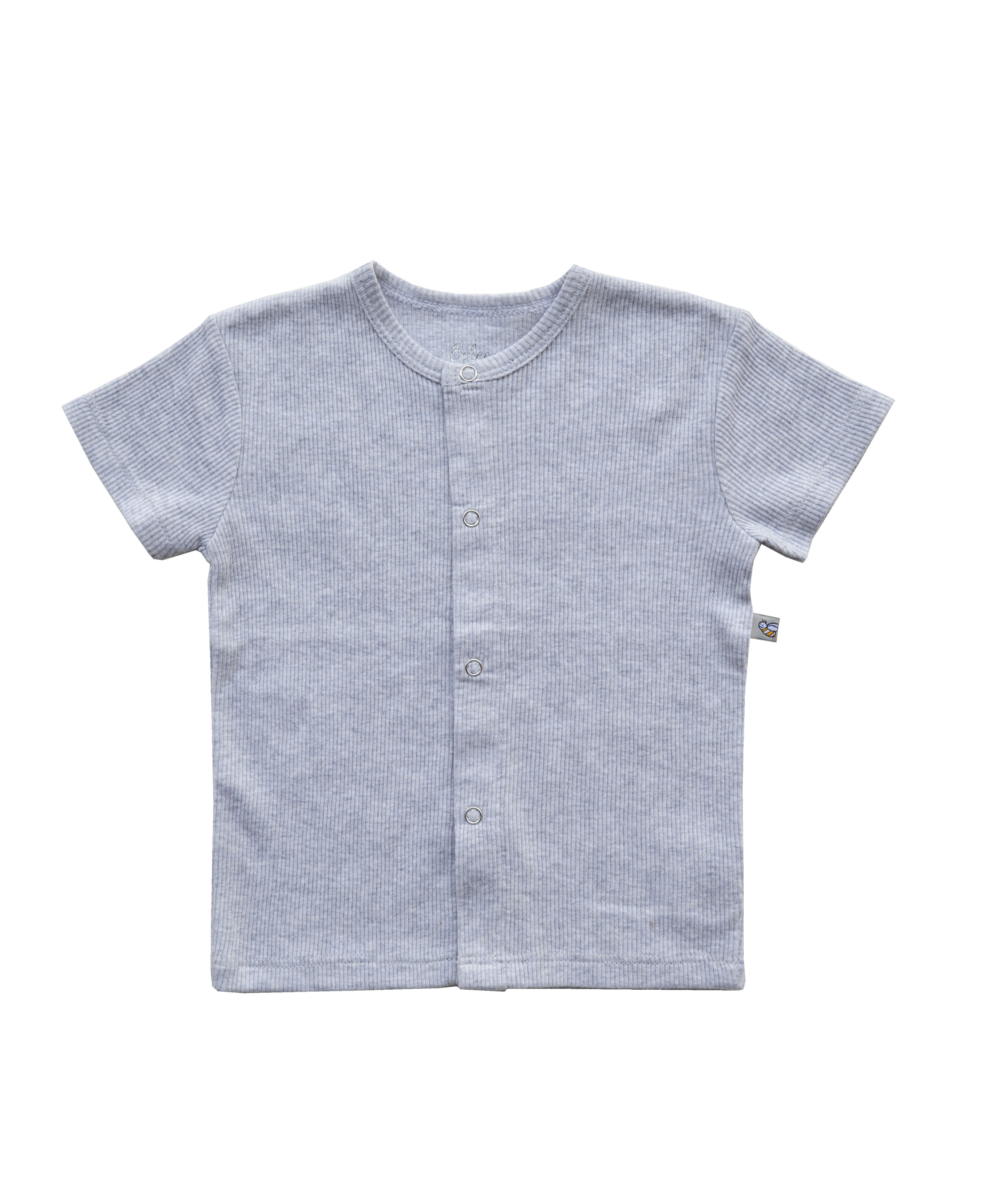 Grey Melange Short Sleeves Jhabla (100% Cotton Rib)