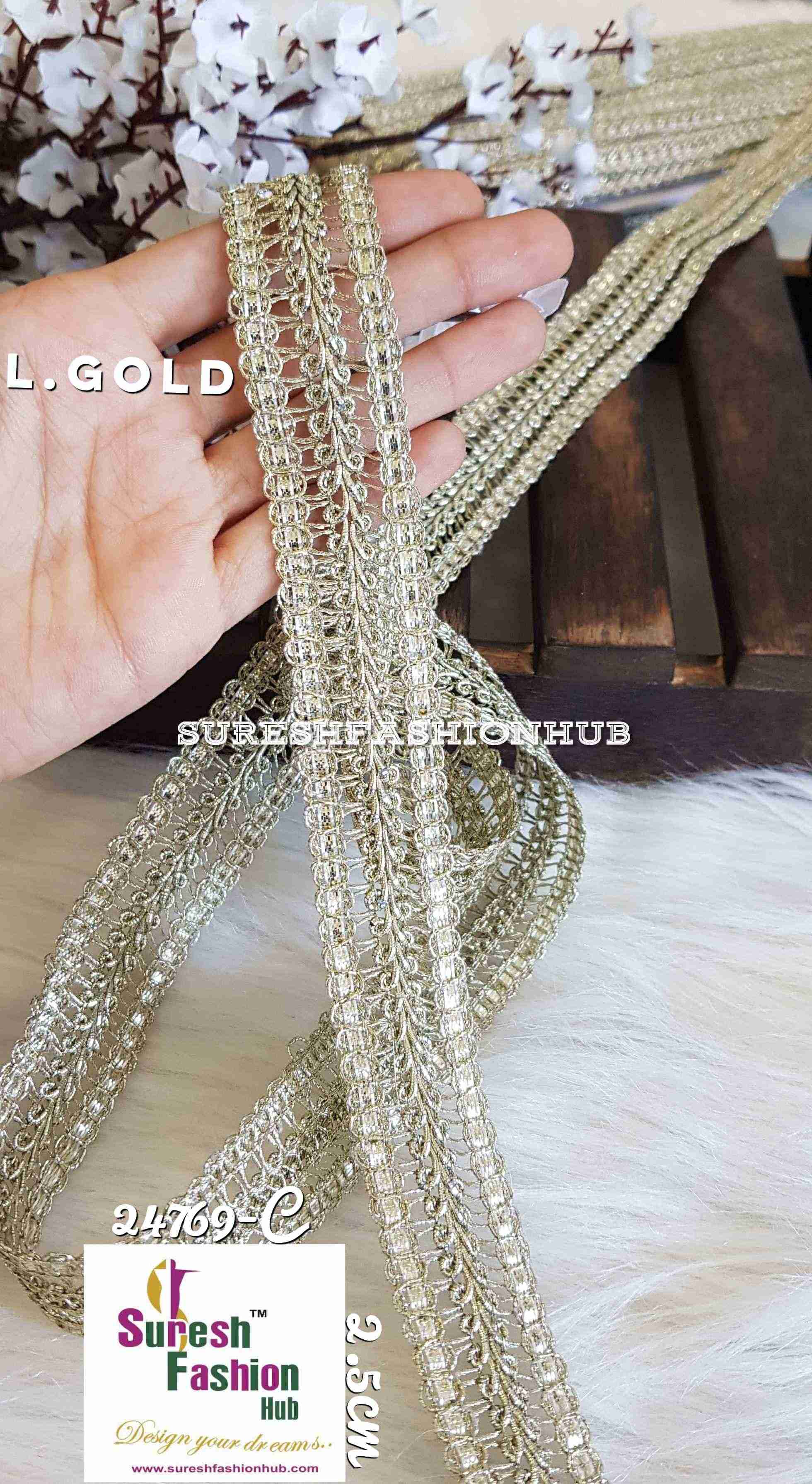 Very Intricate Light Gold Color Designer Trim