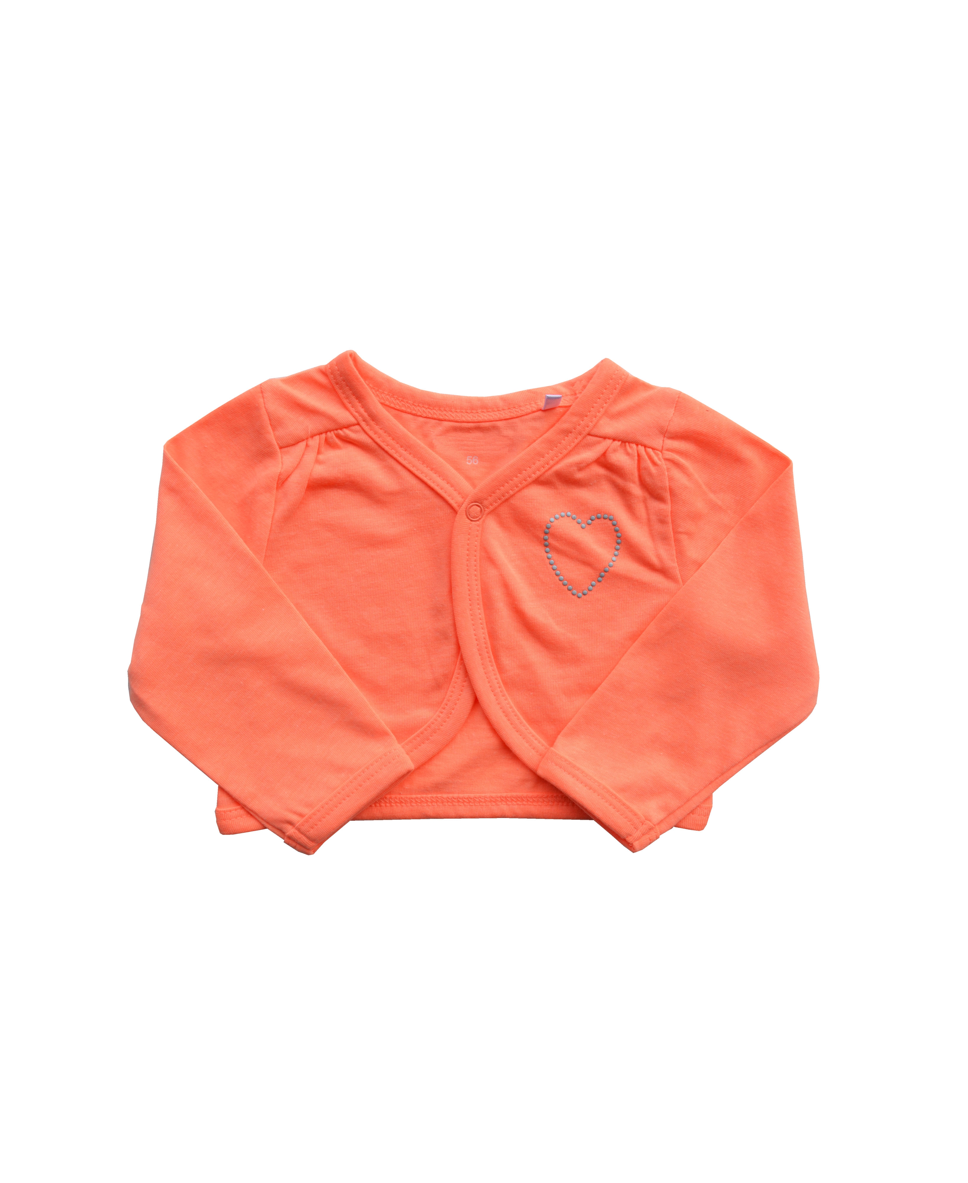 Babeez | Girls Orange Bolero with Heart of stones (95% Cotton 5%Elasthan) undefined