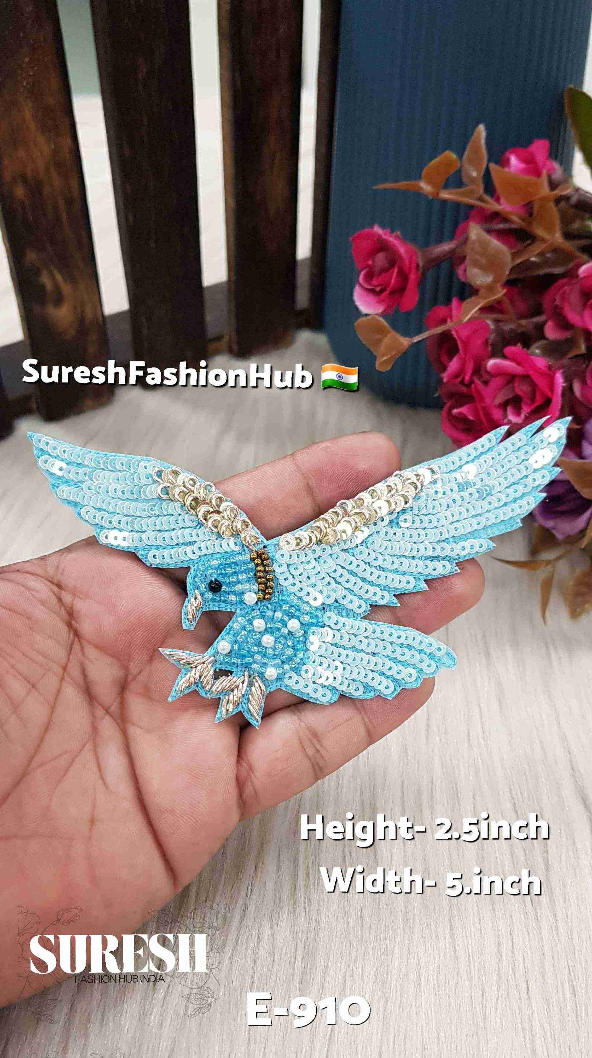 Aqua Blue Left Flying Eagle – E-910