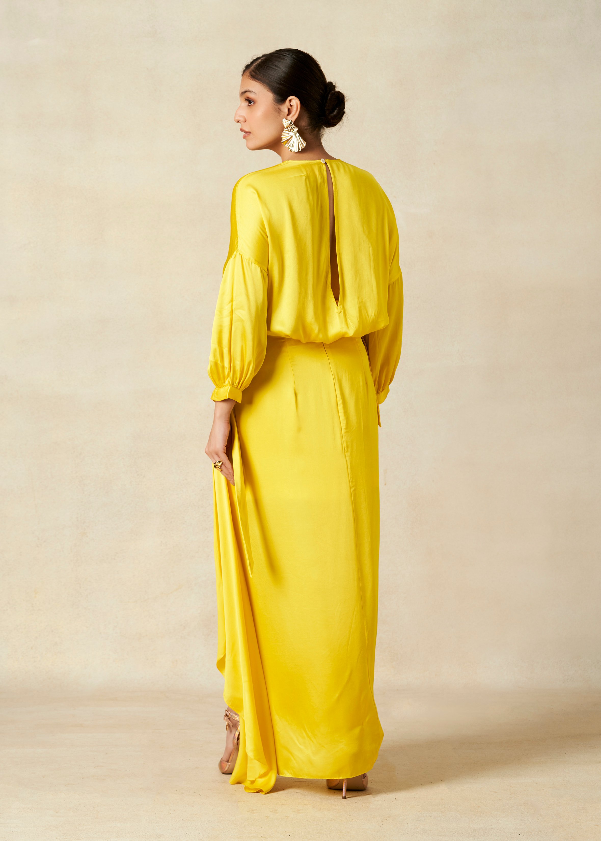 Yellow Pleated Skirt