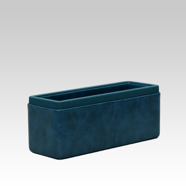 Pen/Pencil Holder | Faux Leather | Rectangular Large | Moderno | Blue