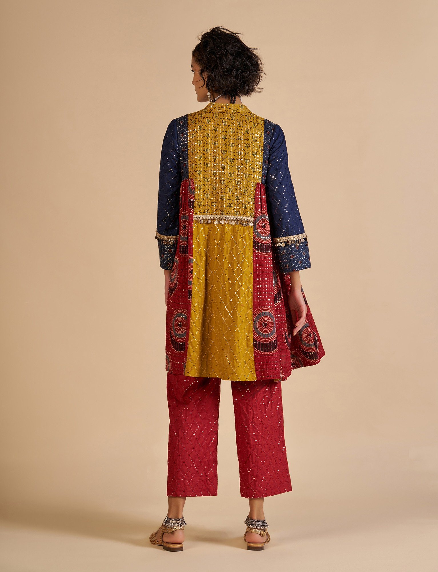 Ajrakh Embroidered Kurta