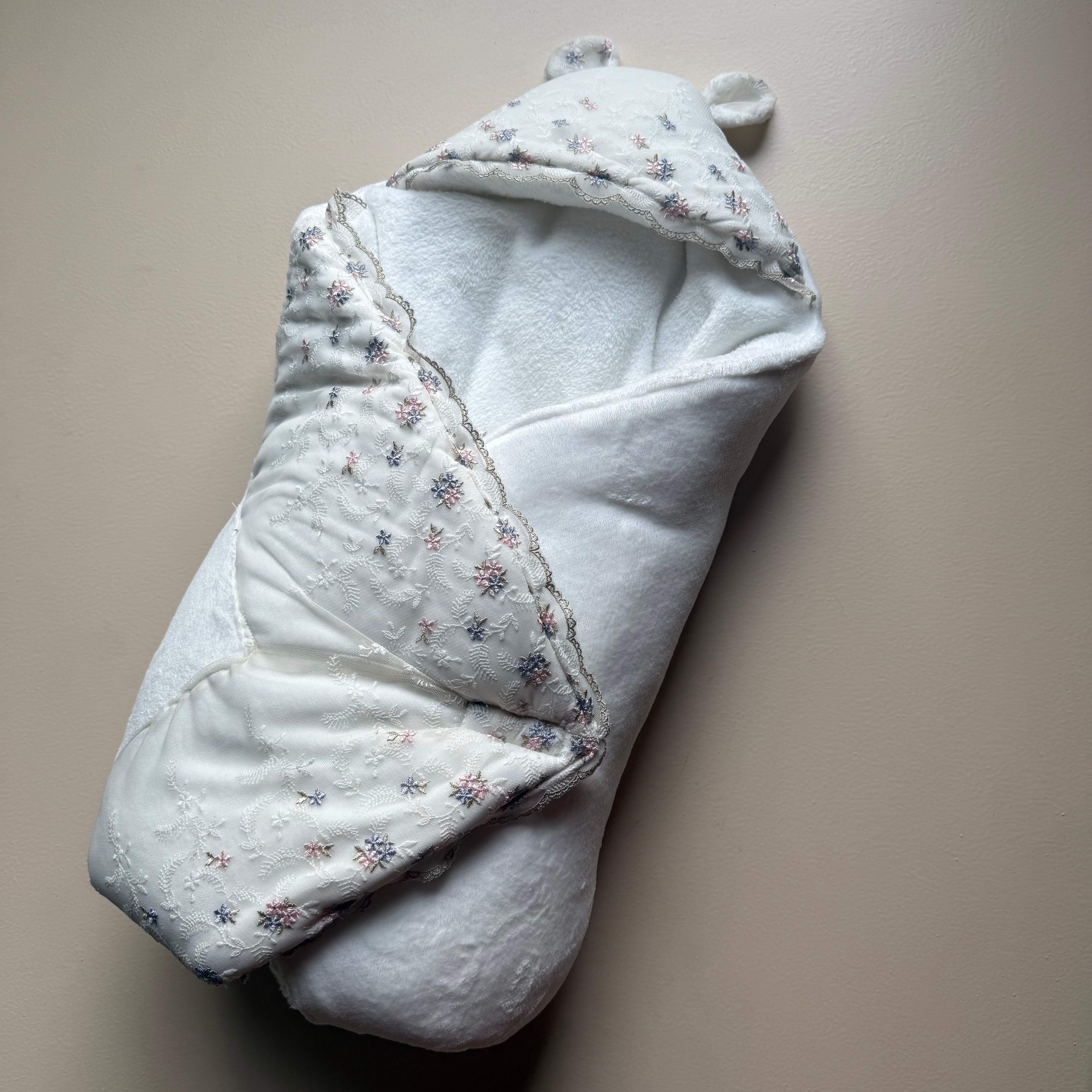 WinterPetal Embroidered Lace Quilt