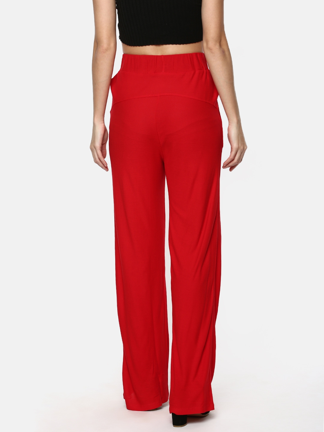 Y CAN F | YCANF Women's Casual Red Palazzos 2