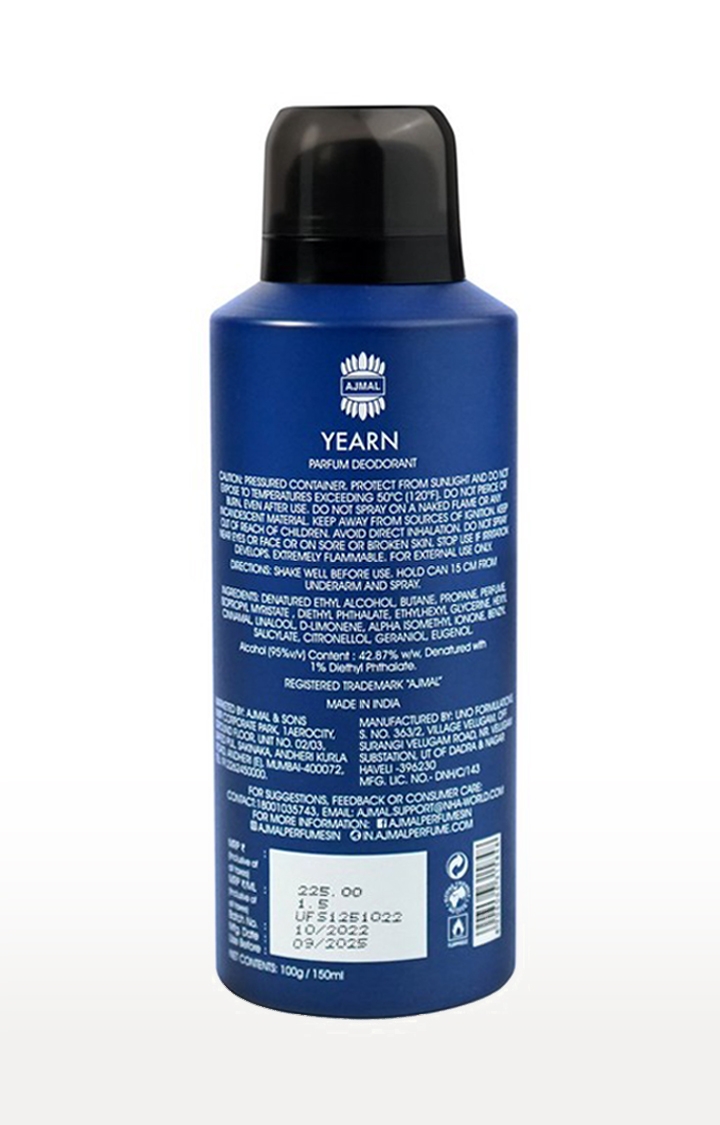 Ajmal | Ajmal Yearn Deodorant Aquatic Perfume 150ML Long Lasting Scent Spray Party Wear Gift For Men 3