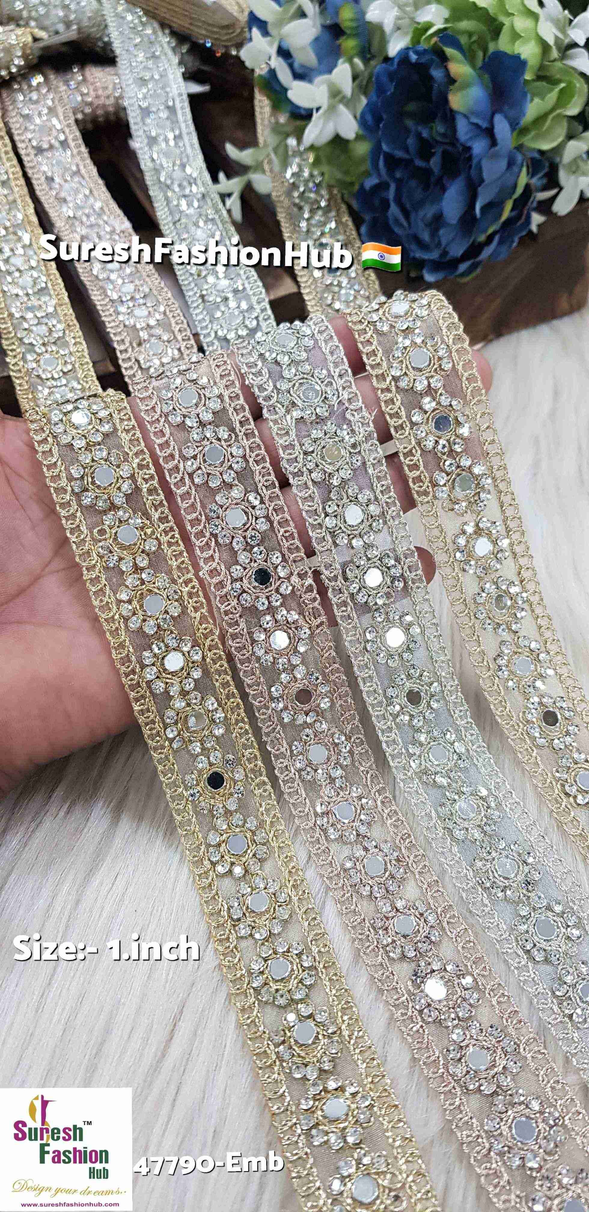 Rose Gold Mirror Floral Organza Lace