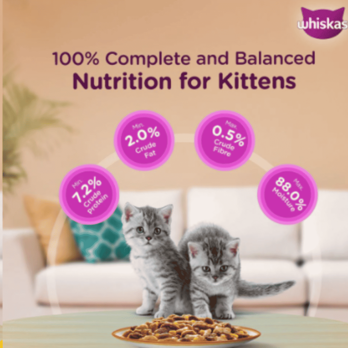 Whiskas Tuna in Jelly Wet Kitten (2-12 months) Food, 80g