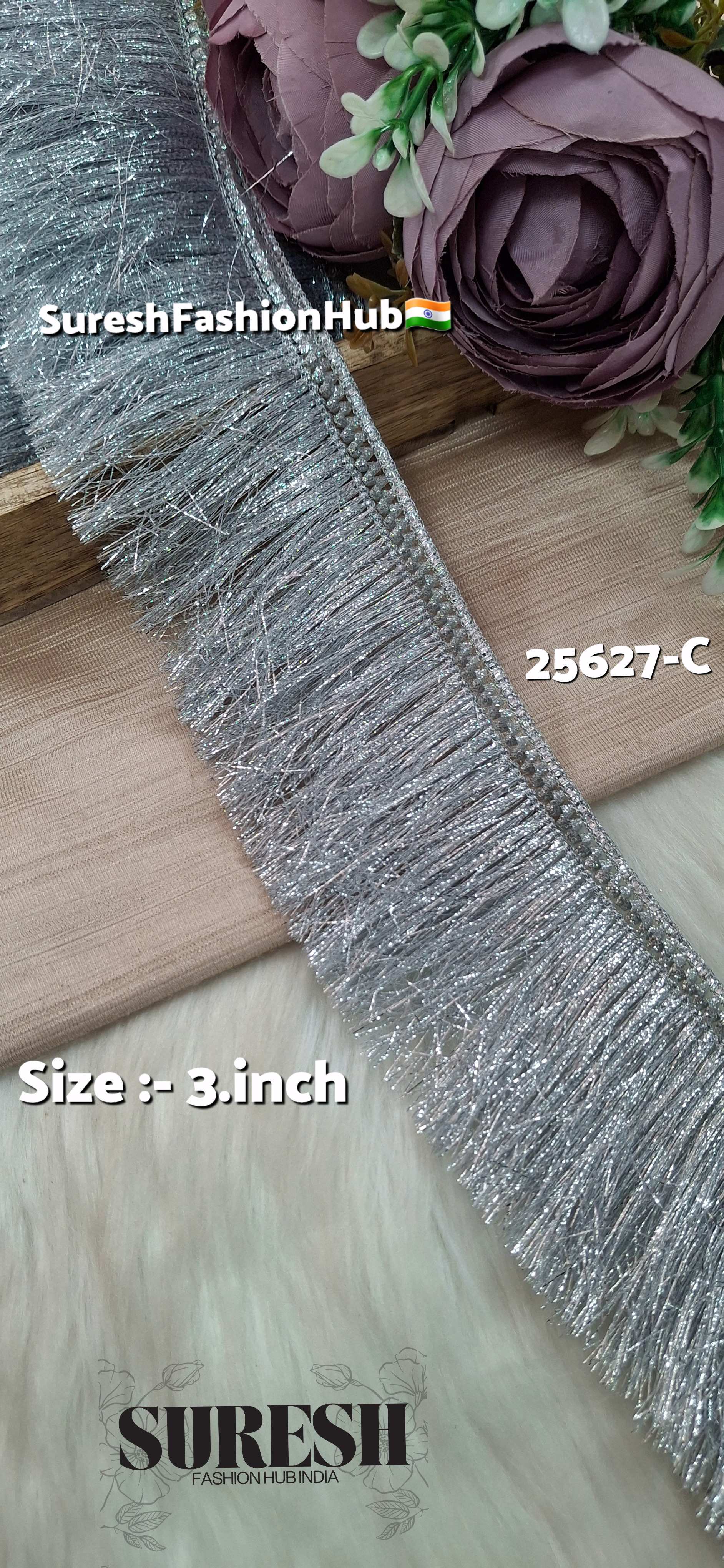 Silver Badla Fringe Jhalar Lace