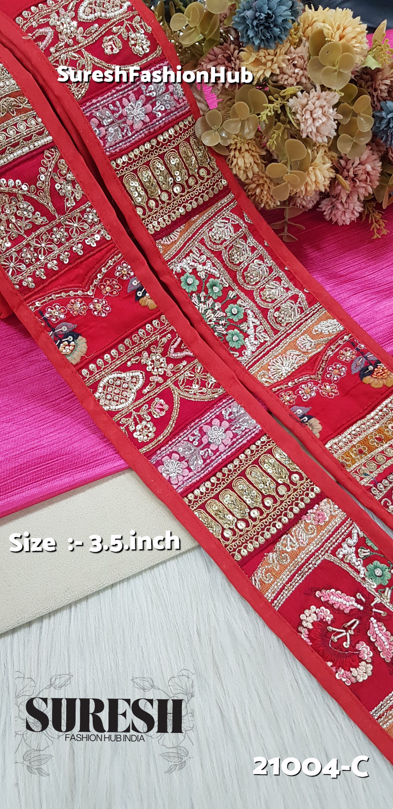 Red Khichdi Heritage Mix Border – B (21004-C)
