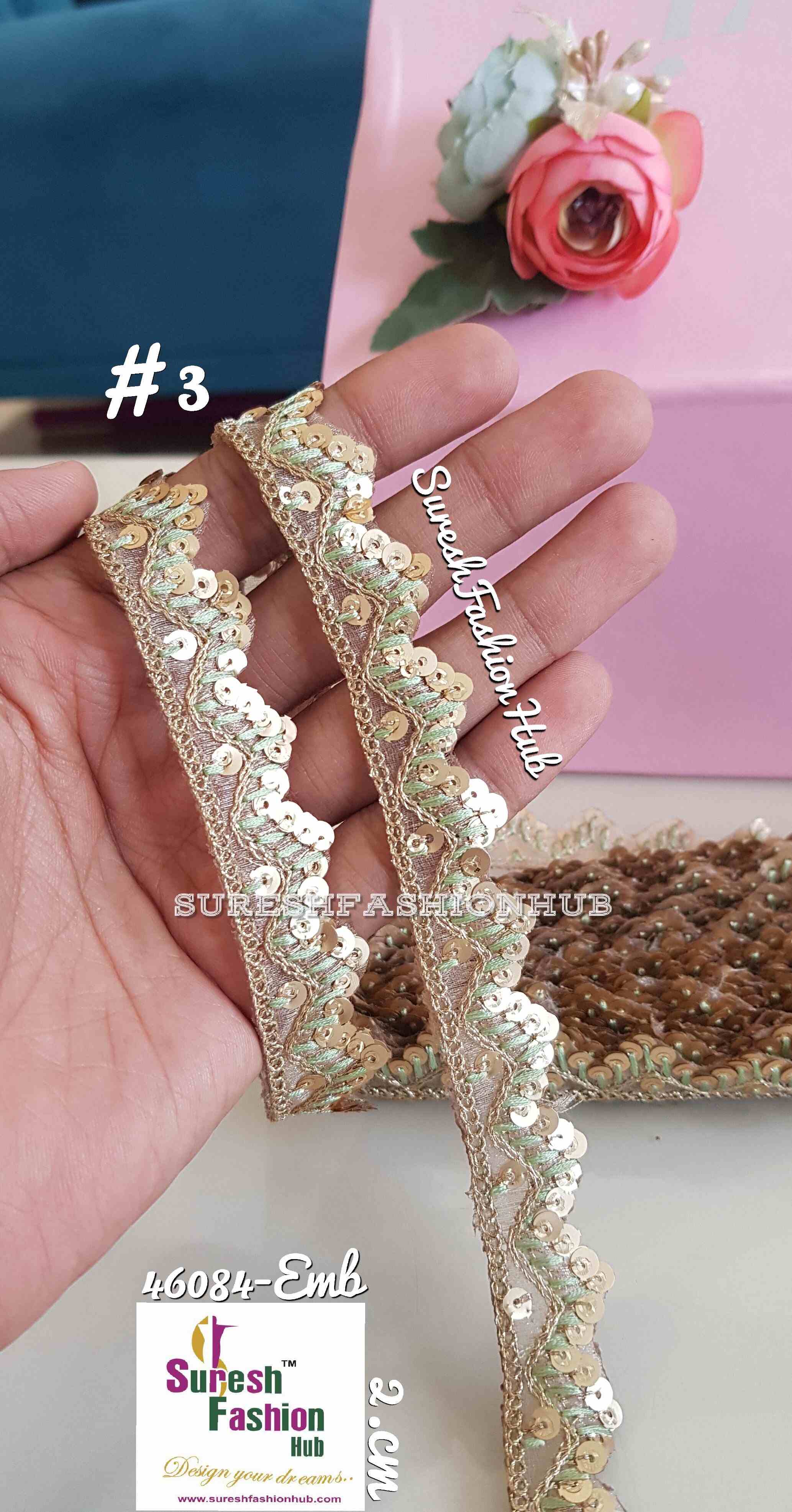 Pista Shine Gold Dori Organza Lace