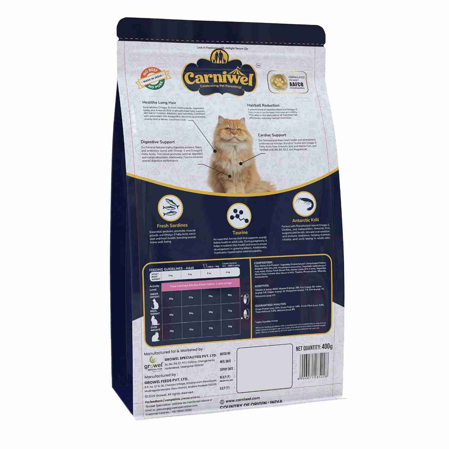Carniwel Persian Adult Dry Cat Food, 400g
