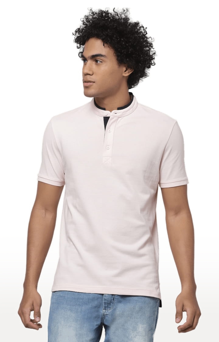 Men's Navy Cotton Solid Regular T-Shirt