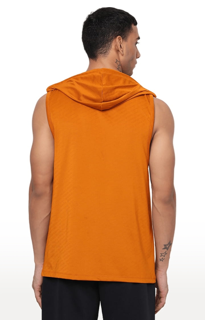YOONOY | Men's Orange Knit Textured Vests 3