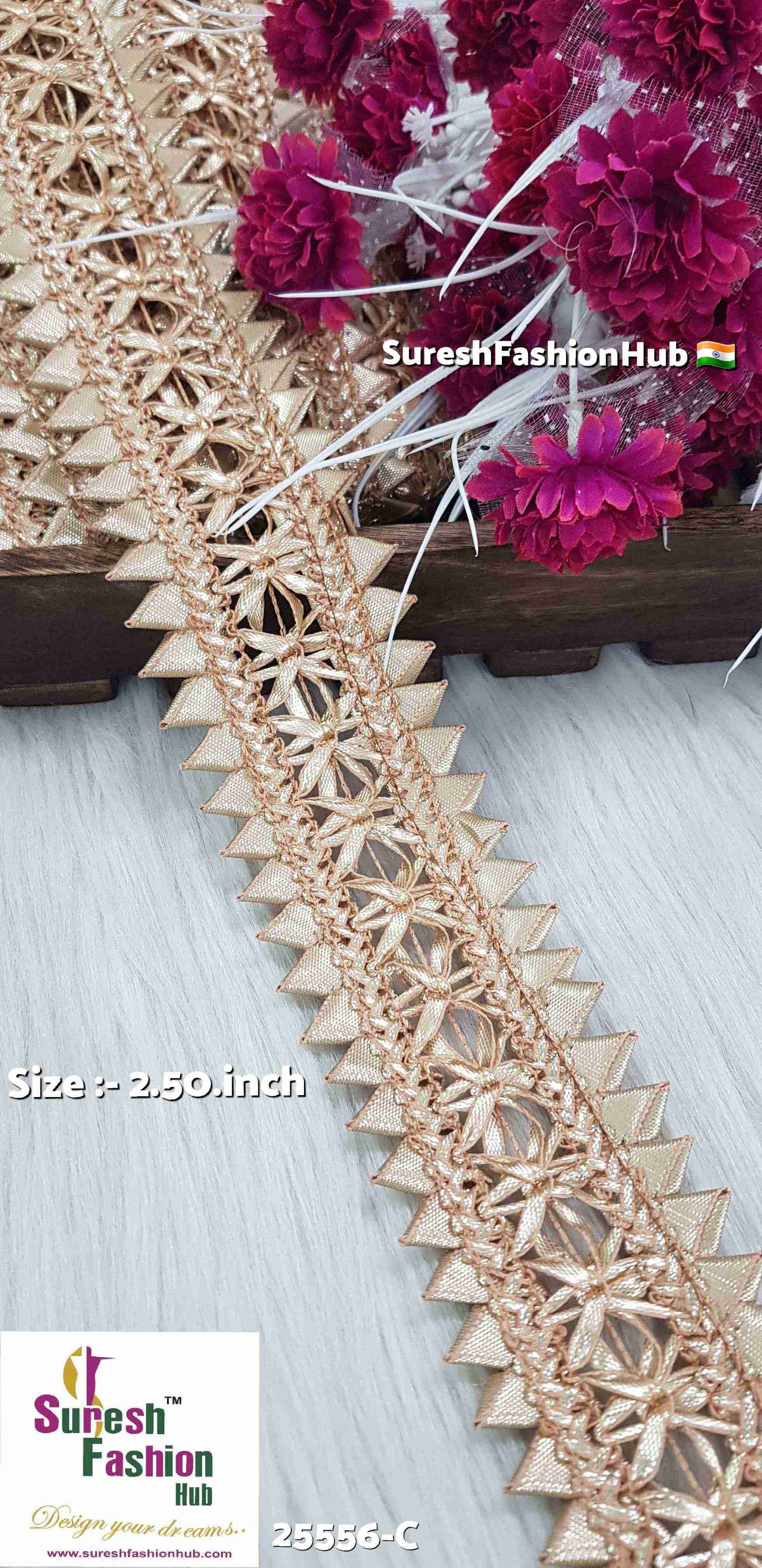 Elegant Pearl Gota Cutwork Lace