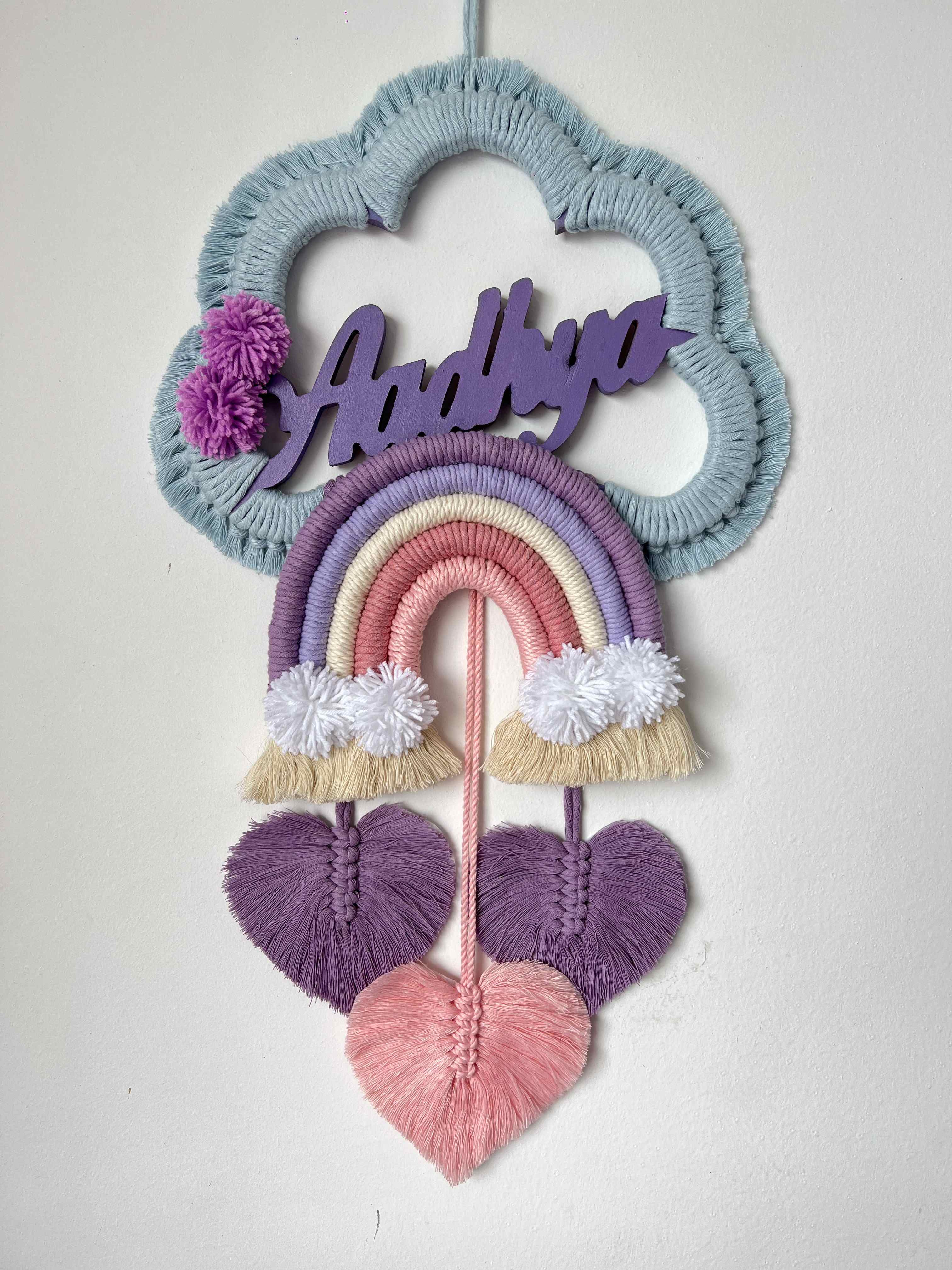 "Rainbow Cloud" Hanging with Name personalisation