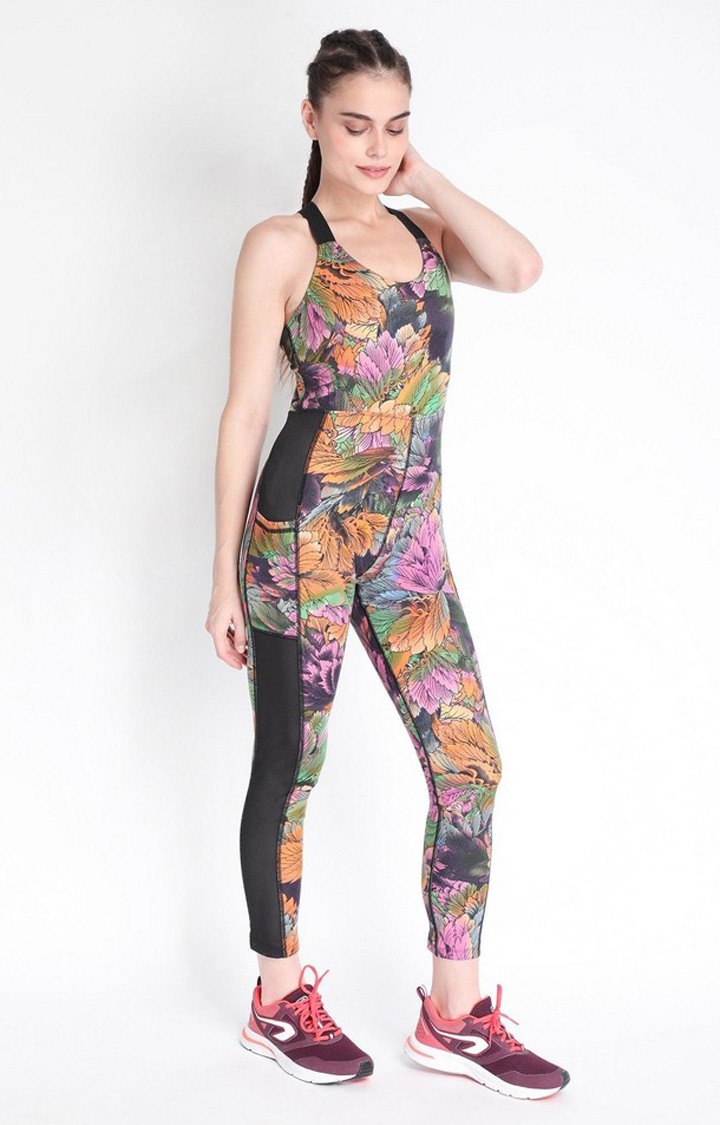 Women's Multicolor Floral Polyester Jumpsuits