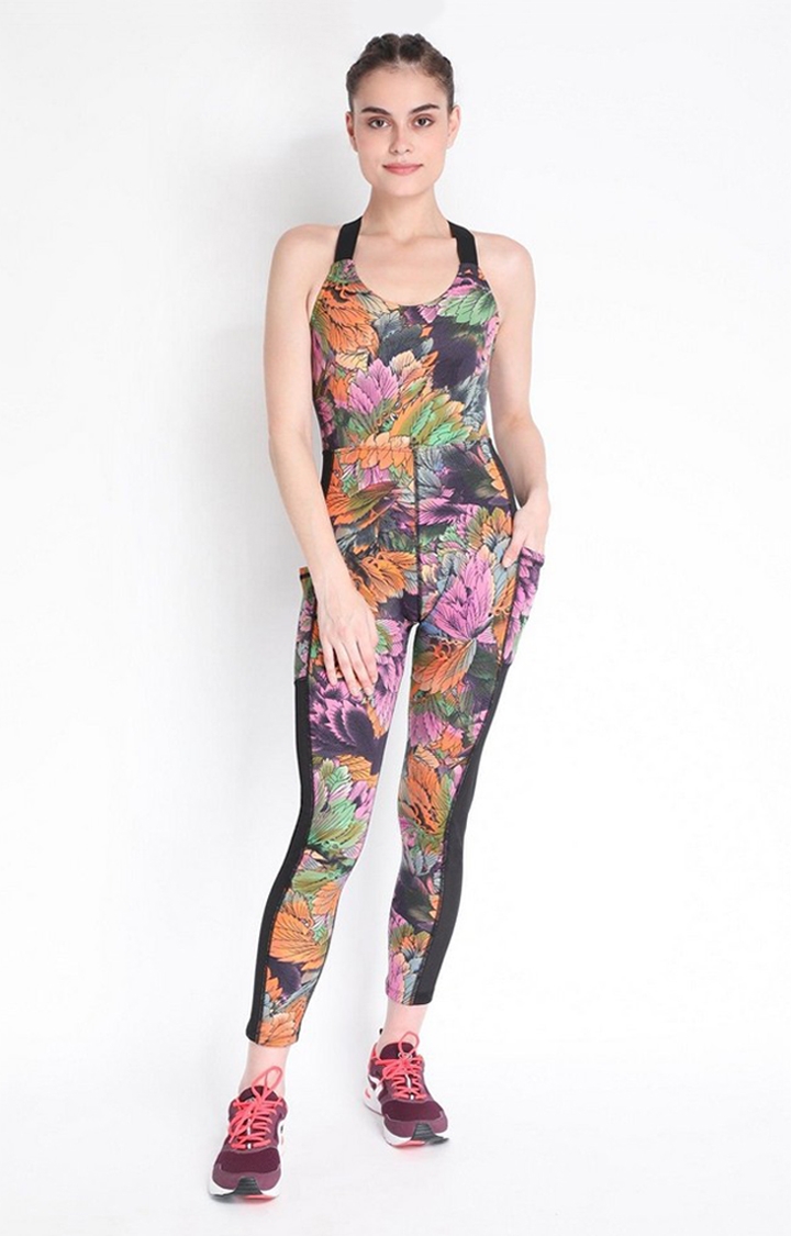 CHKOKKO | Women's Multicolor Floral Polyester Jumpsuits