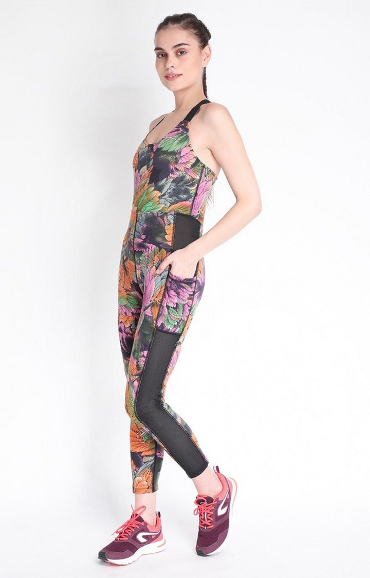 Women's Multicolor Floral Polyester Jumpsuits