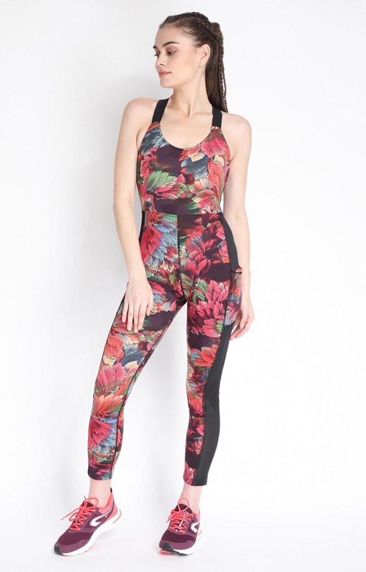 Women's Multicolor Floral Polyester Jumpsuits