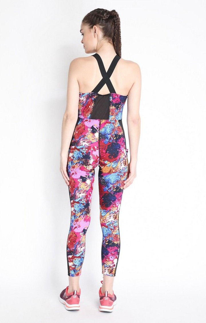 Women's Multicolor Printed Polyester Jumpsuits