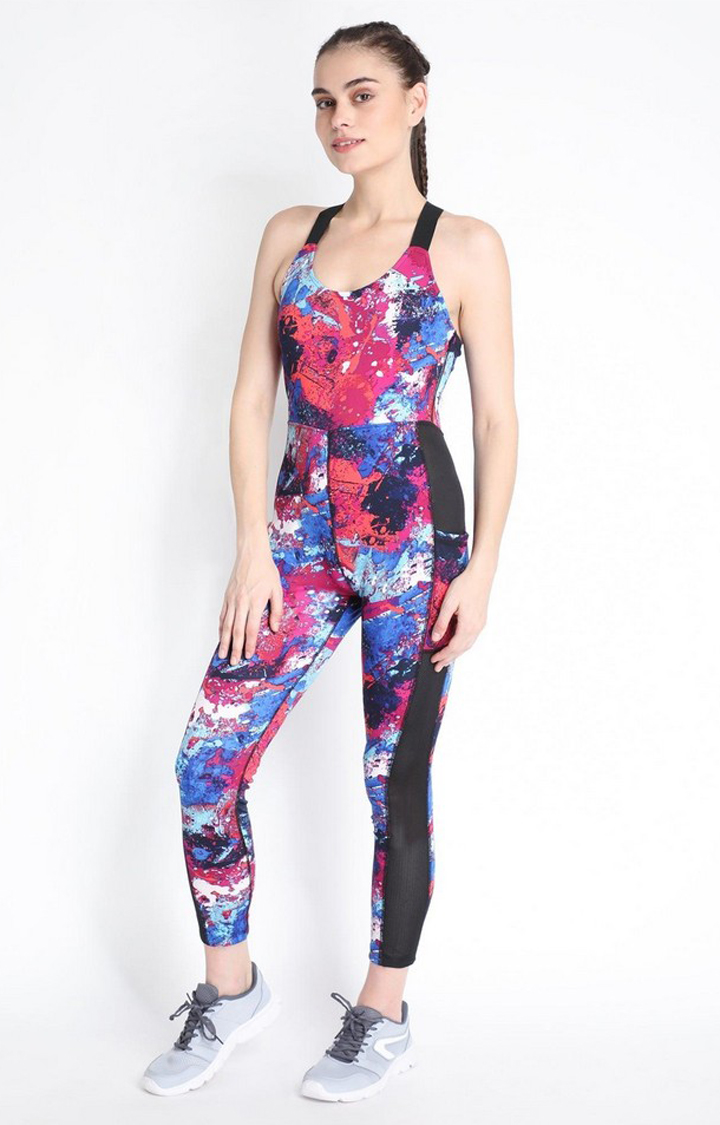 Women's Multicolor Printed Polyester Jumpsuits