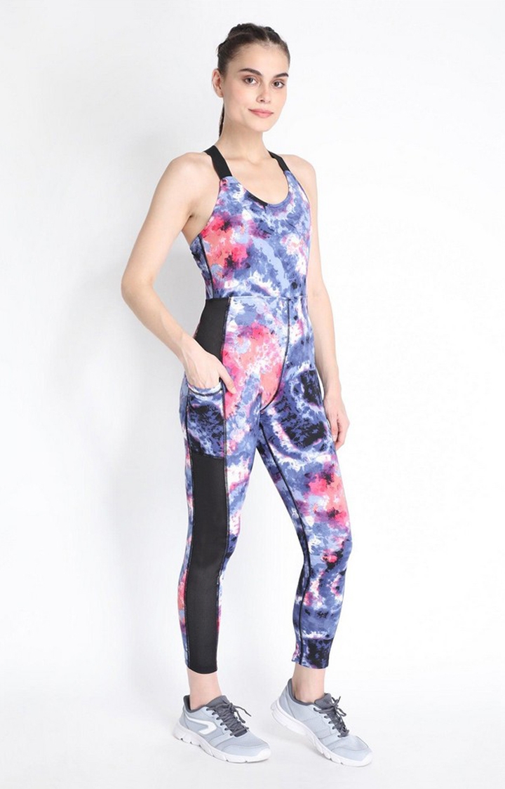 Women's Multicolor Printed Polyester Jumpsuits