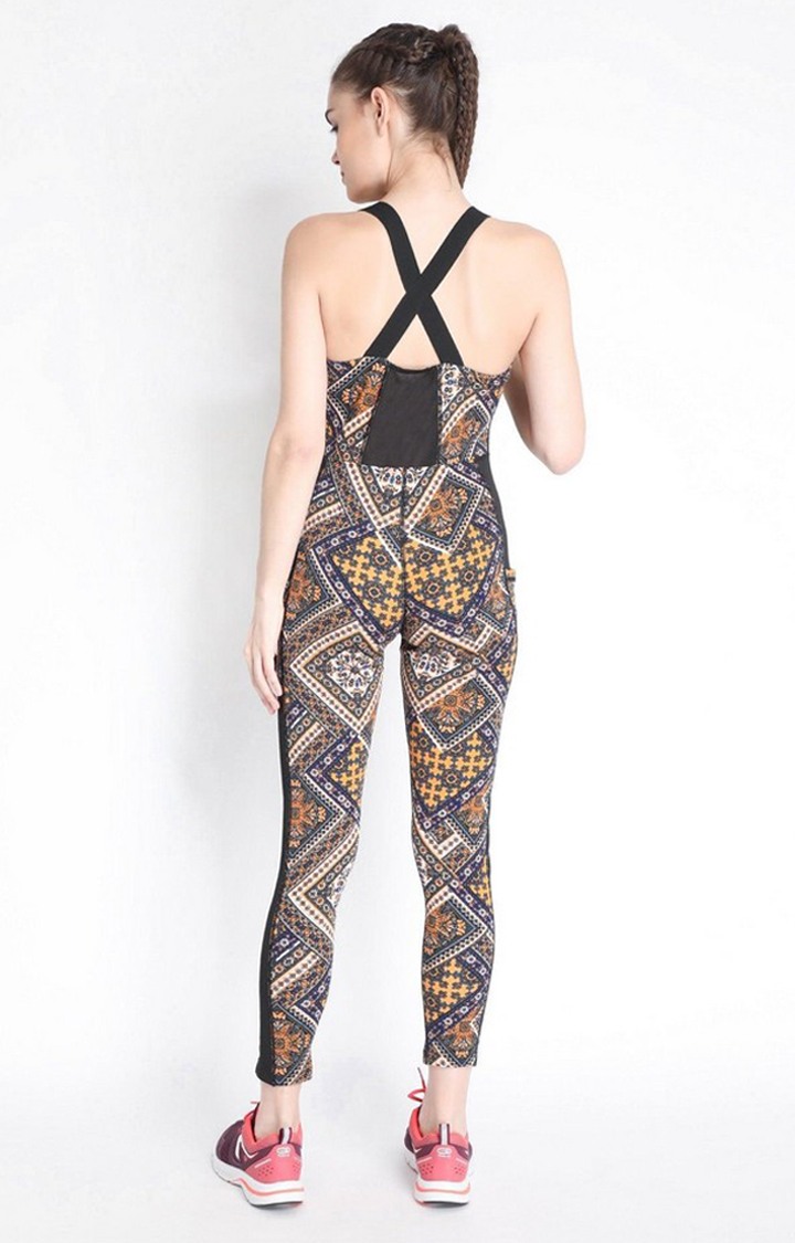 Women's Multicolor Printed Polyester Jumpsuits