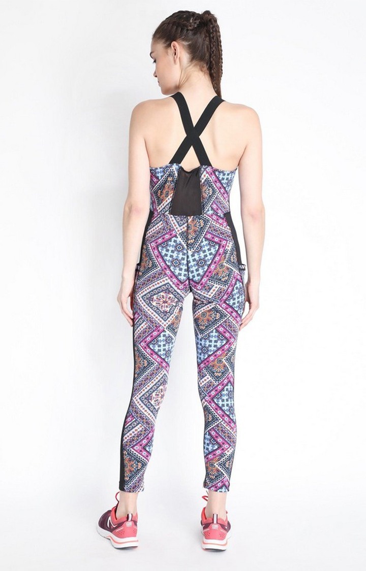 Women's Multicolor Printed Polyester Jumpsuits