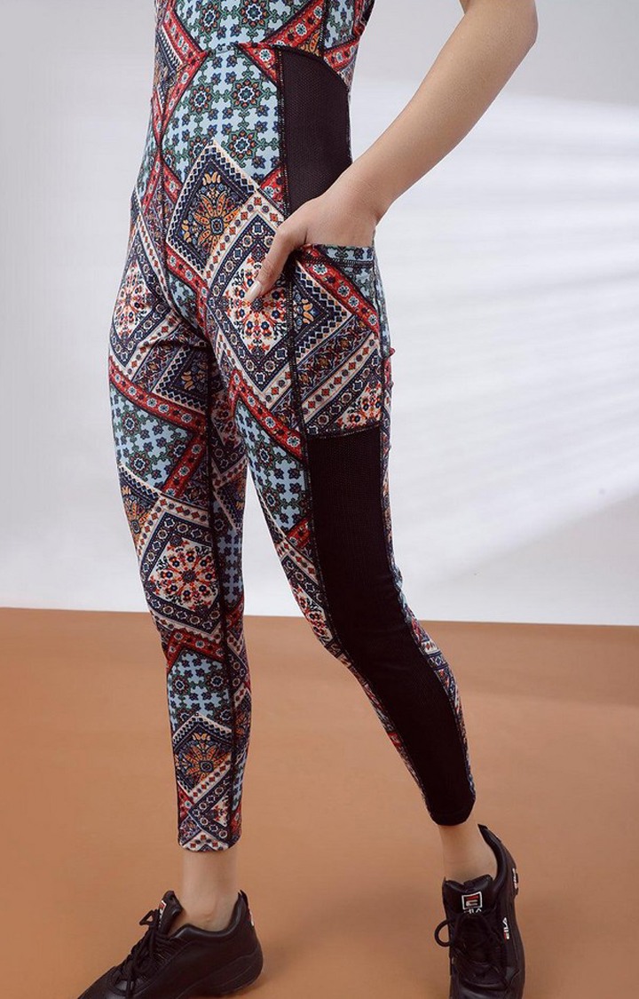 Women's Multicolor Printed Polyester Jumpsuits
