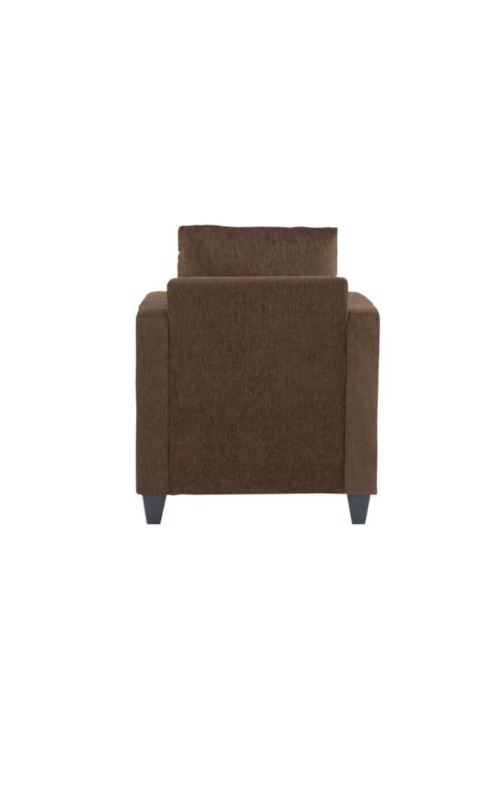 neudot Saya Sofa for Living Room | 1 Persons Sofa| Premium Fabric with Cushioned Armrest | 12 Months Warranty| Solid Wood Frame| 1 Seater in Saya Brown Color
