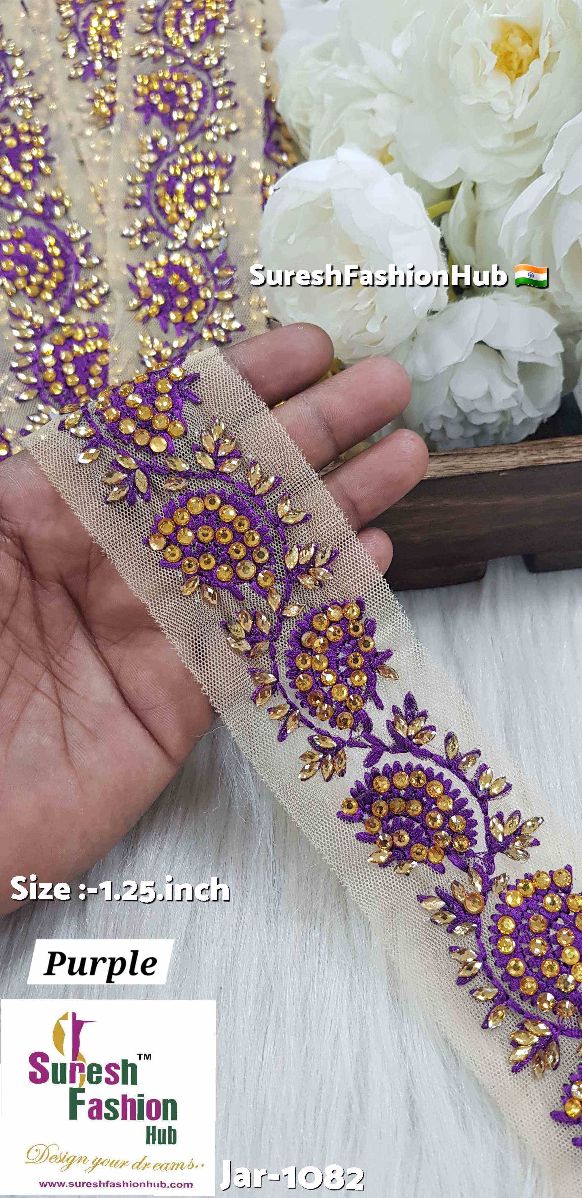 Purple Elegance Stone Lace