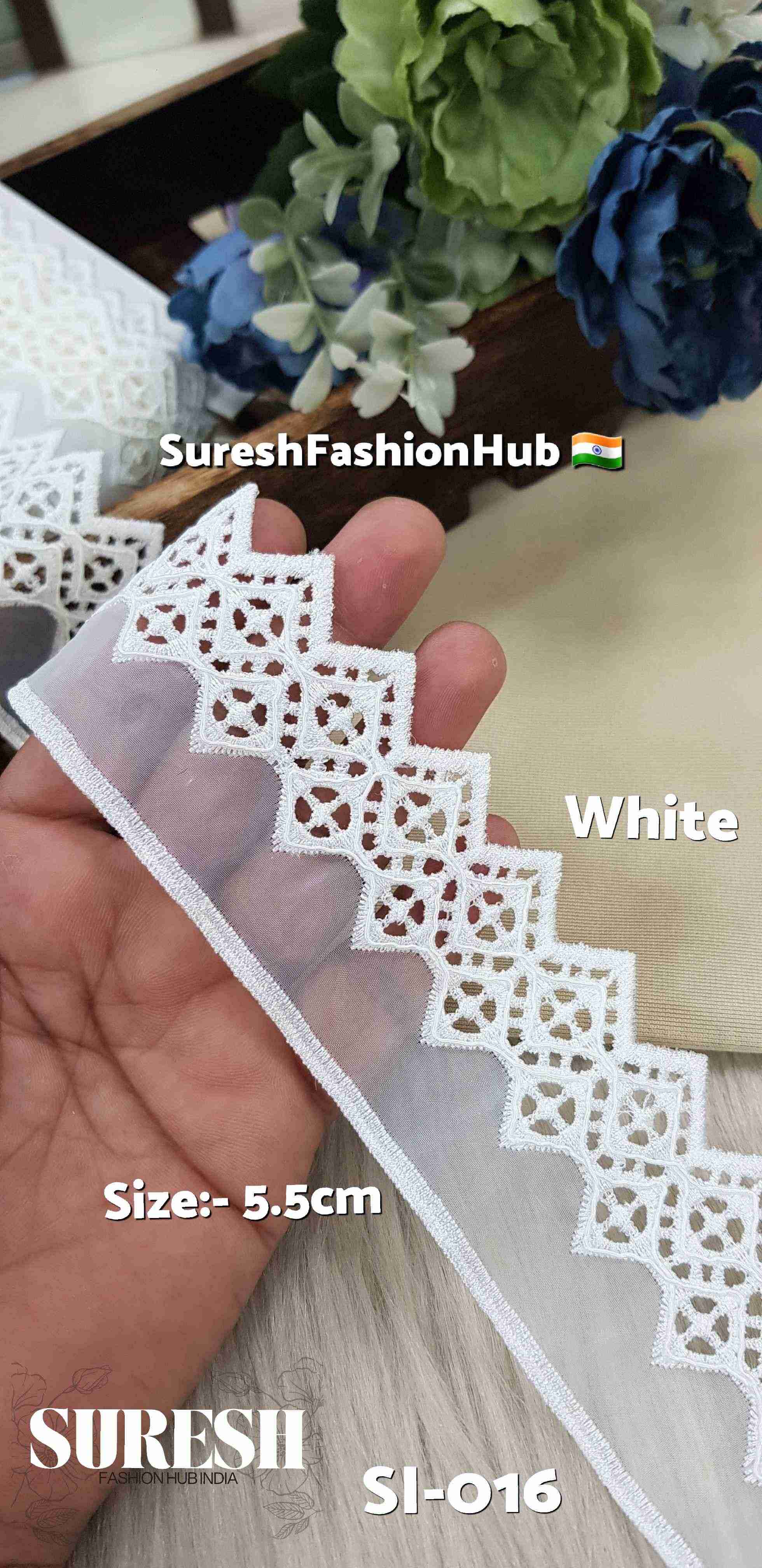 White Organza Cutwork Lace