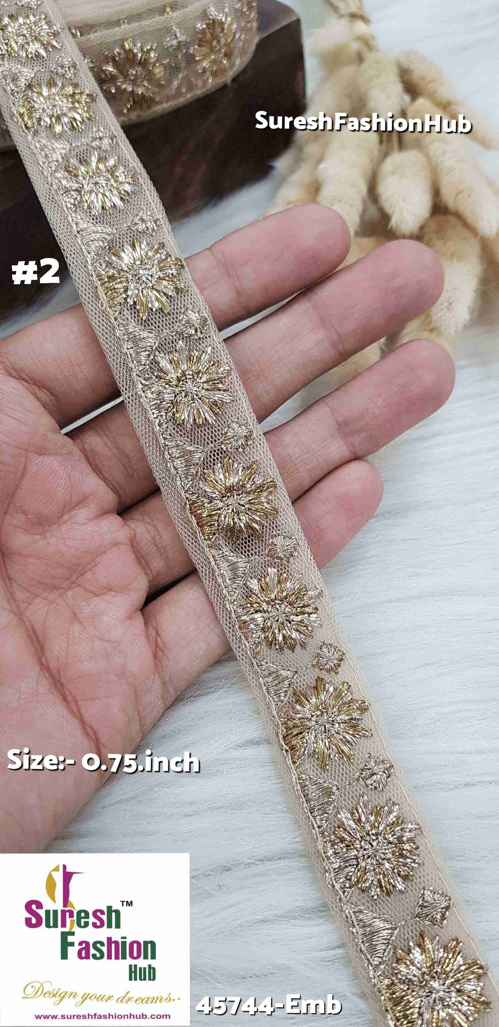 Deluxe Matte + Pearl Mix Badla Embroidered Lace Roll