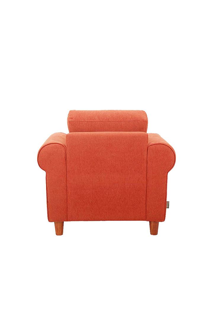 neudot Melody Sofa for Living Room |1 Person Sofa|Premium Fabric with Padded Cushioned Armrest |Solid Wood Frame|1 Seater in Rusty Cider Orange Color