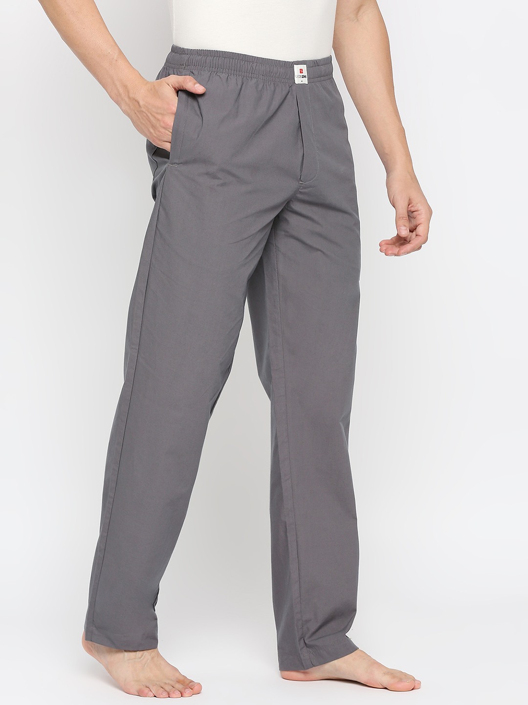Underjeans by Spykar Men Dark Grey Cotton Printed Pyjama