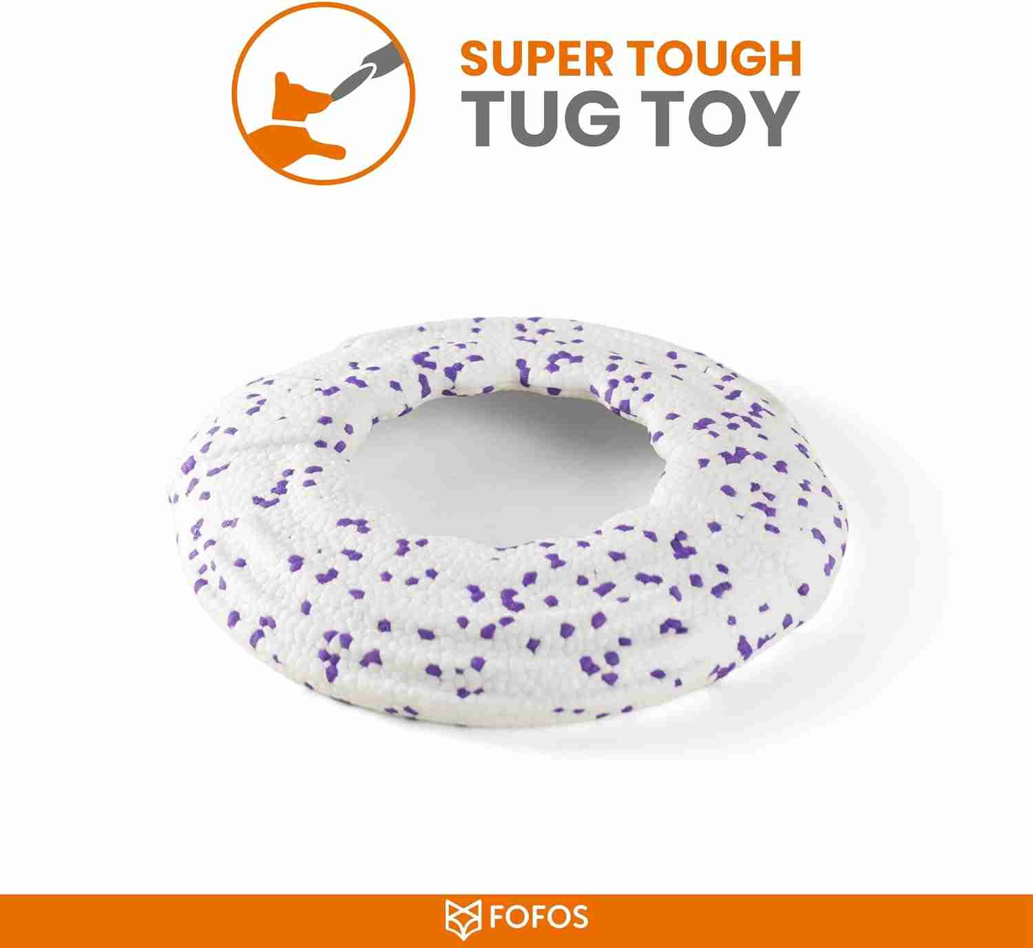 Barkbutler Fofos Super Lightweight and Durable Flyer Tug Toy for Dogs (White)