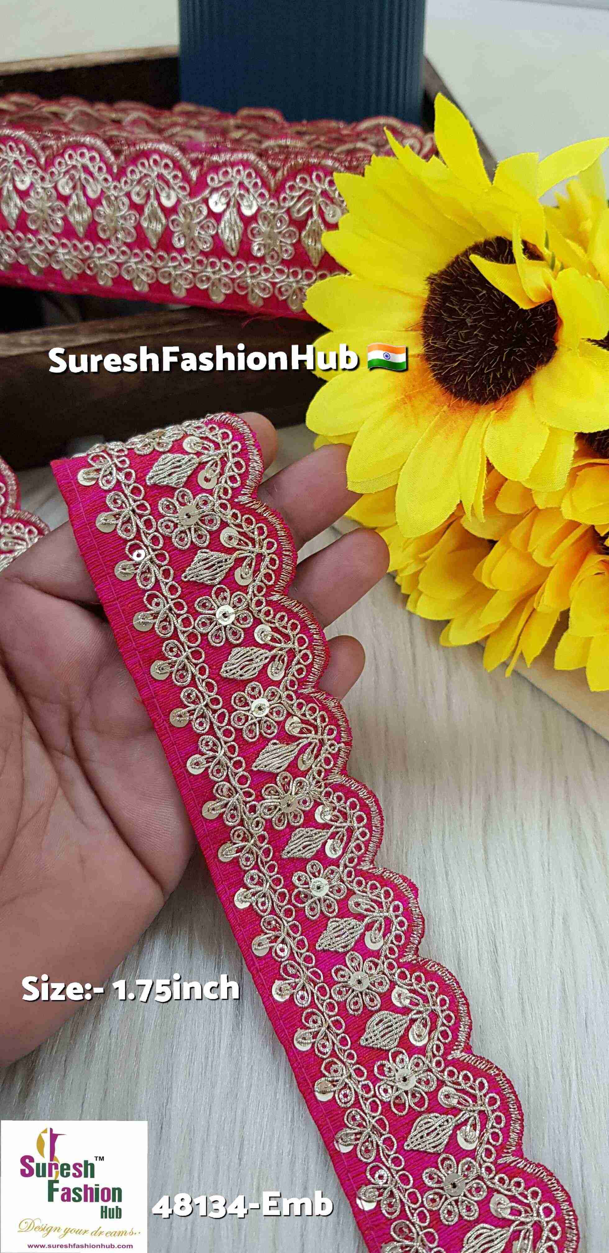 Maharani Scalloped Pearl Dori Embroidery Lace
