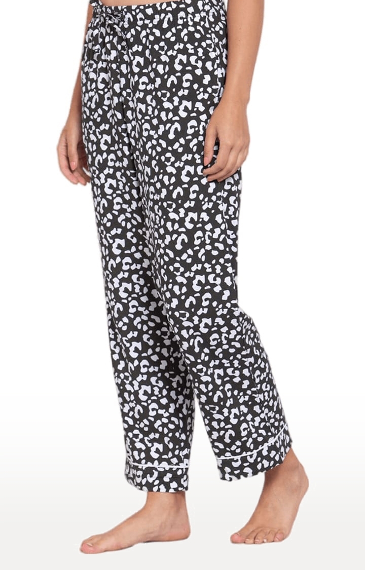 YOONOY | Women's Black and White Printed Pyjamas 1