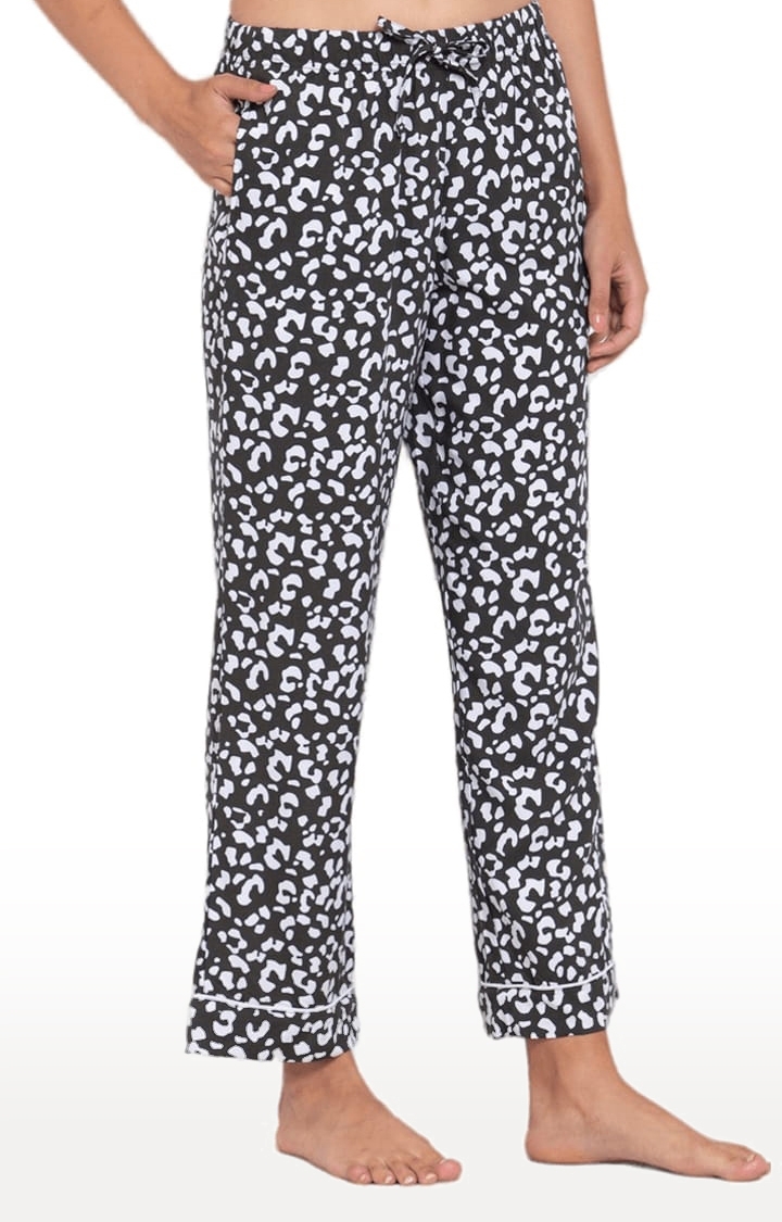 YOONOY | Women's Black and White Printed Pyjamas 2