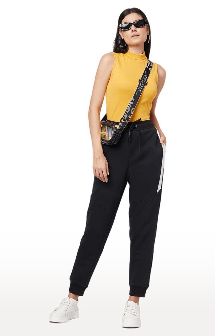 Women's Mustard Cotton Blend Solid Tank Top