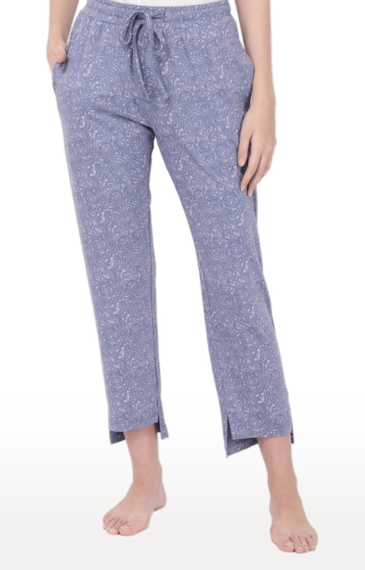 YOONOY | Women's Blue Printed Pyjamas 0