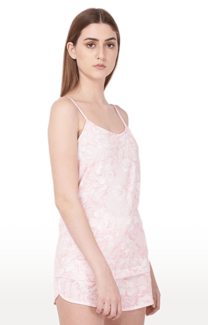 YOONOY | Women's Pink Printed Nightwear Sets 2