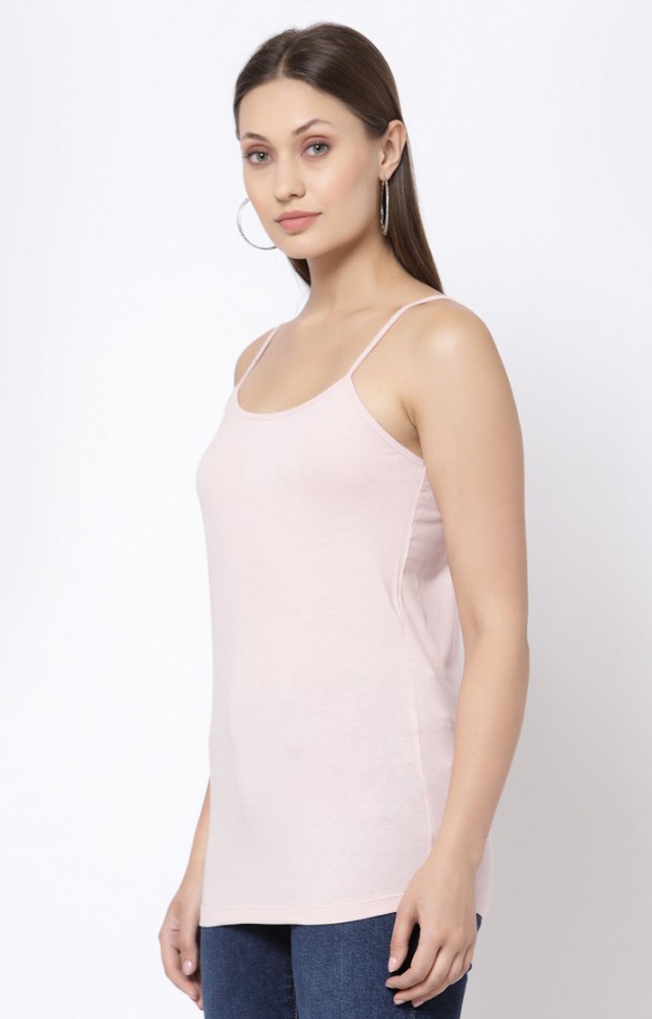Women's  Pink Bamboo Lycra Camisole(Pack of 3)