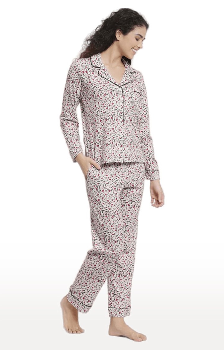Women s Full Printed PJ Set YOONOY
