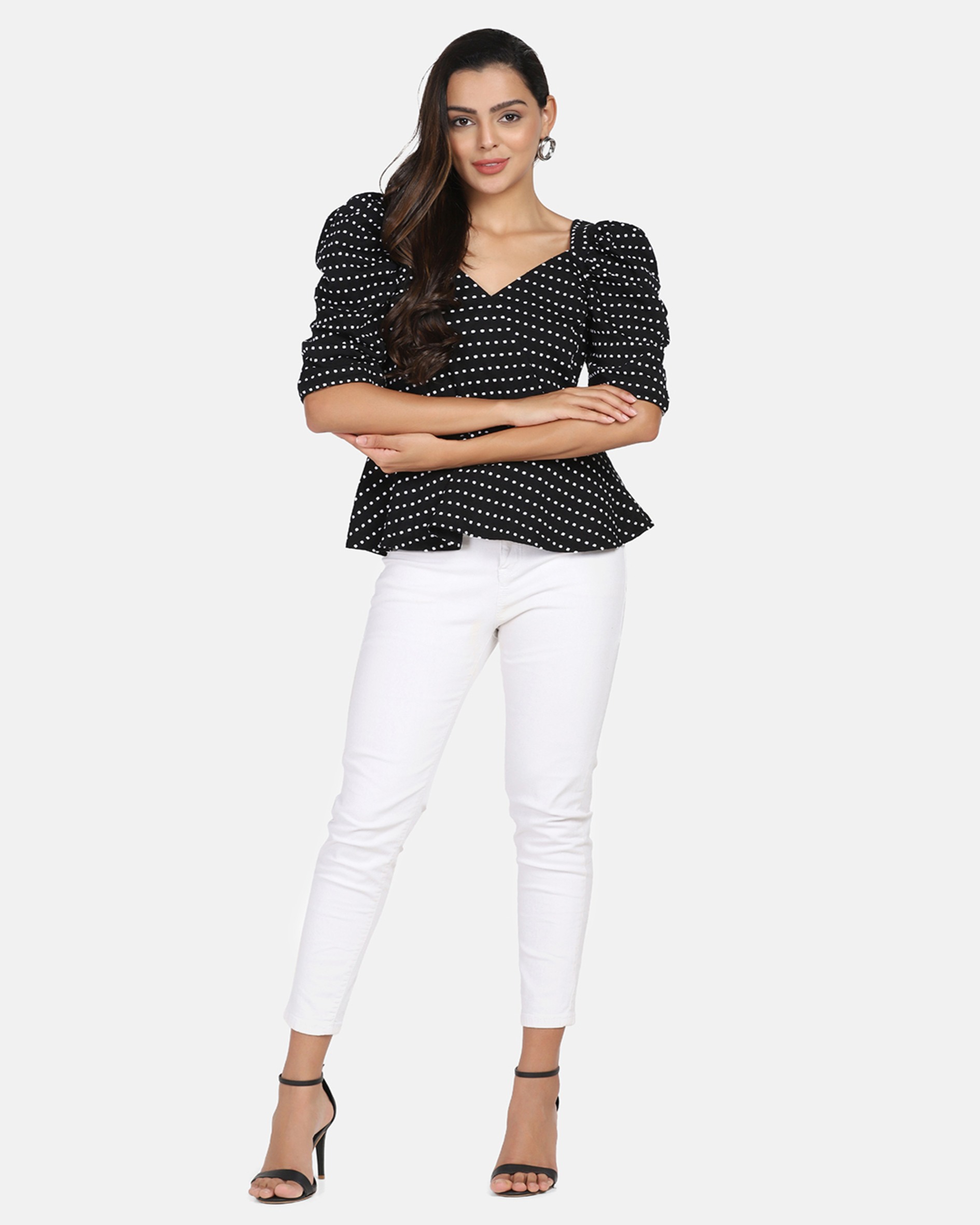 Black Top With White Dots