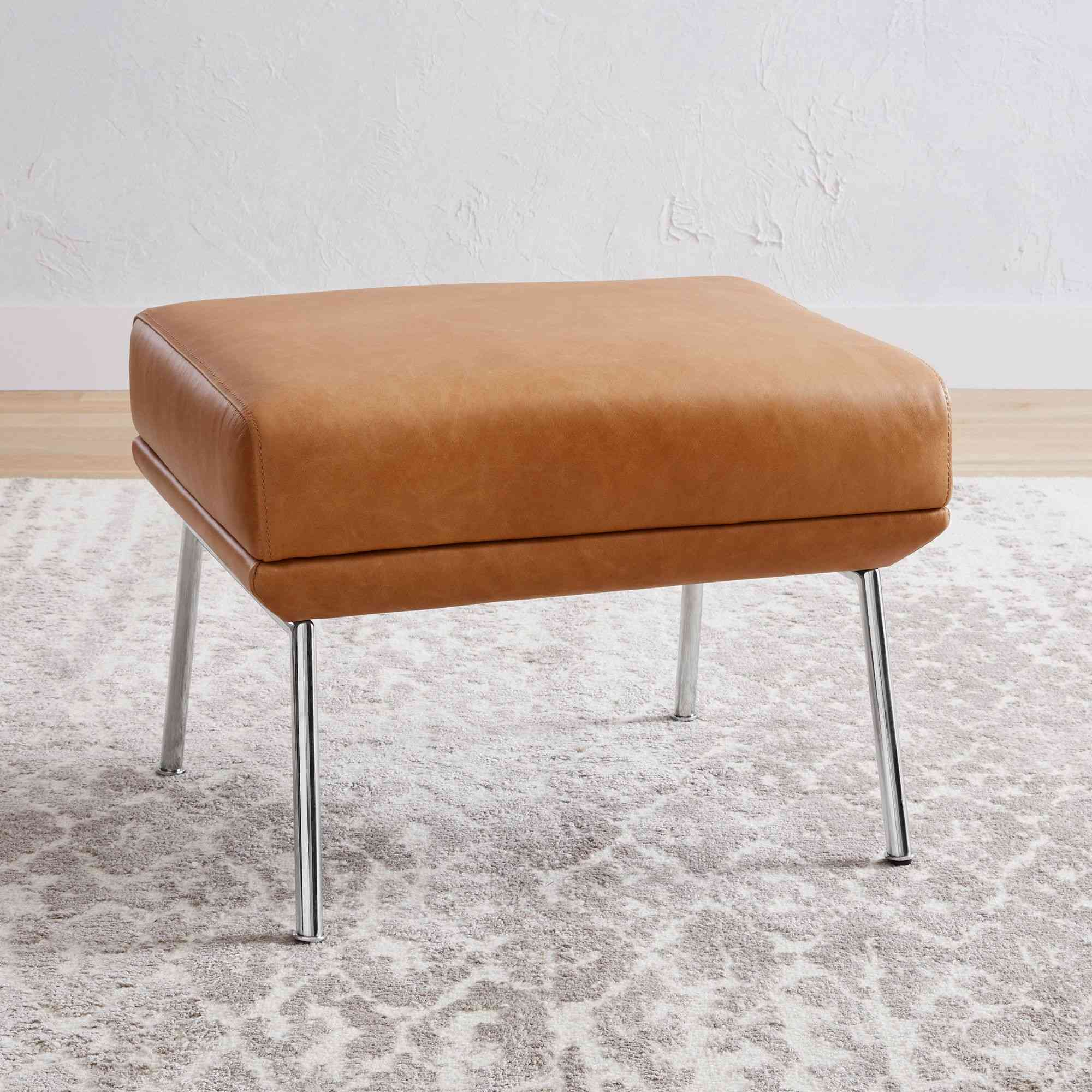 west elm | Austin Leather Ottoman