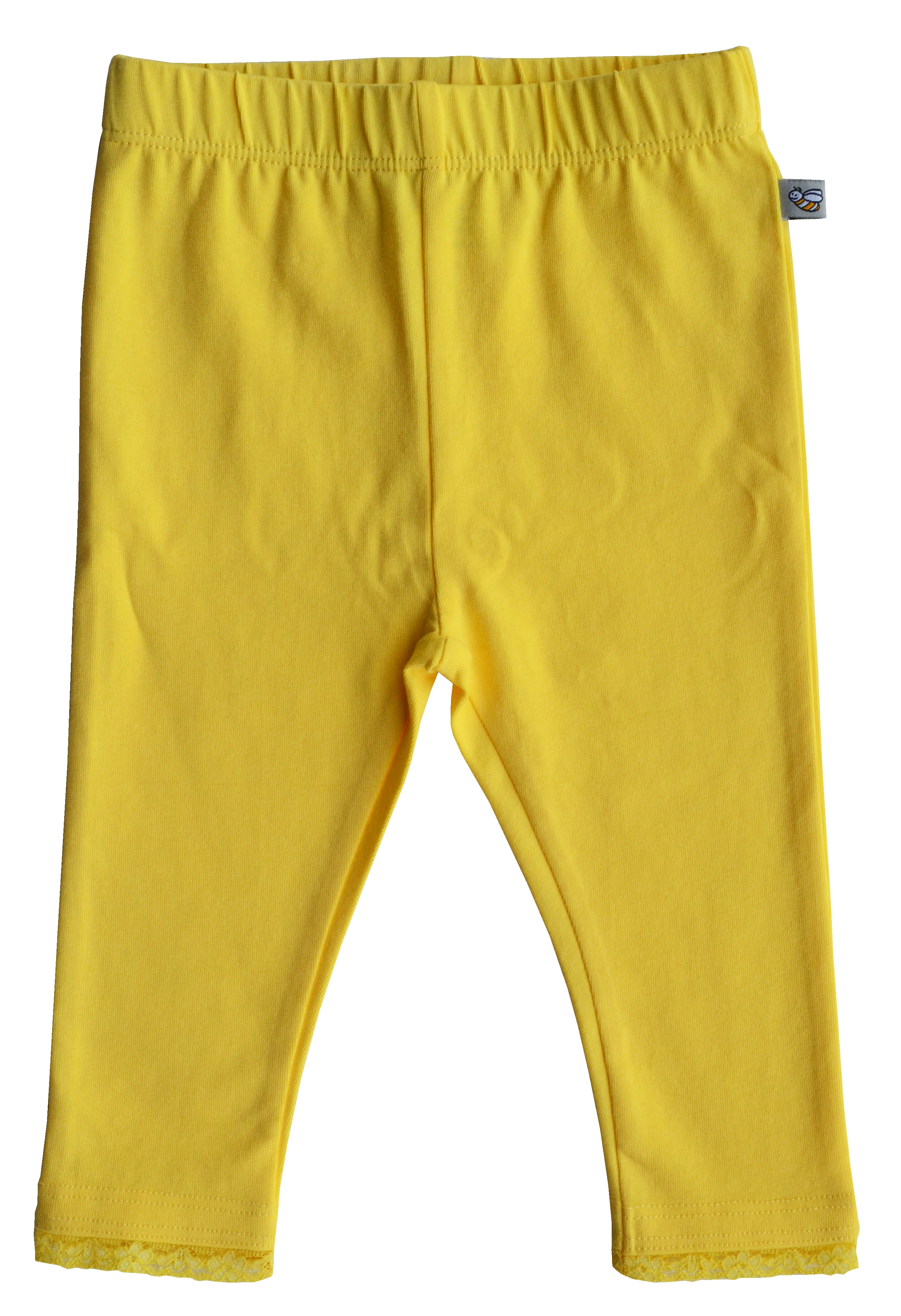 Girls Lt.Yellow Solid Leggings (95% Cotton 5%Elasthan Jersey)